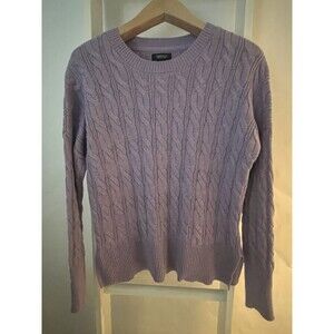 Jones & Co Spring Sweater Womens S Purple Cotton Blend Long Sleeve Crew Neck EC